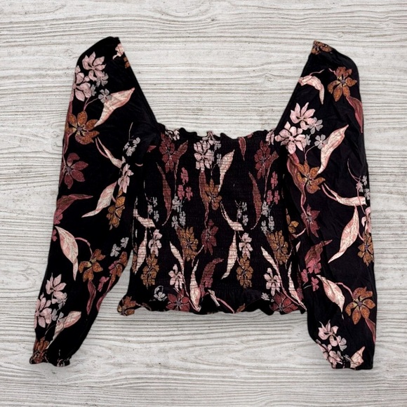 ANTHROPOLOGIE Dolan Collection Pilar Smocked Square Neck Puffed Sleeve Blouse S - Picture 1 of 3